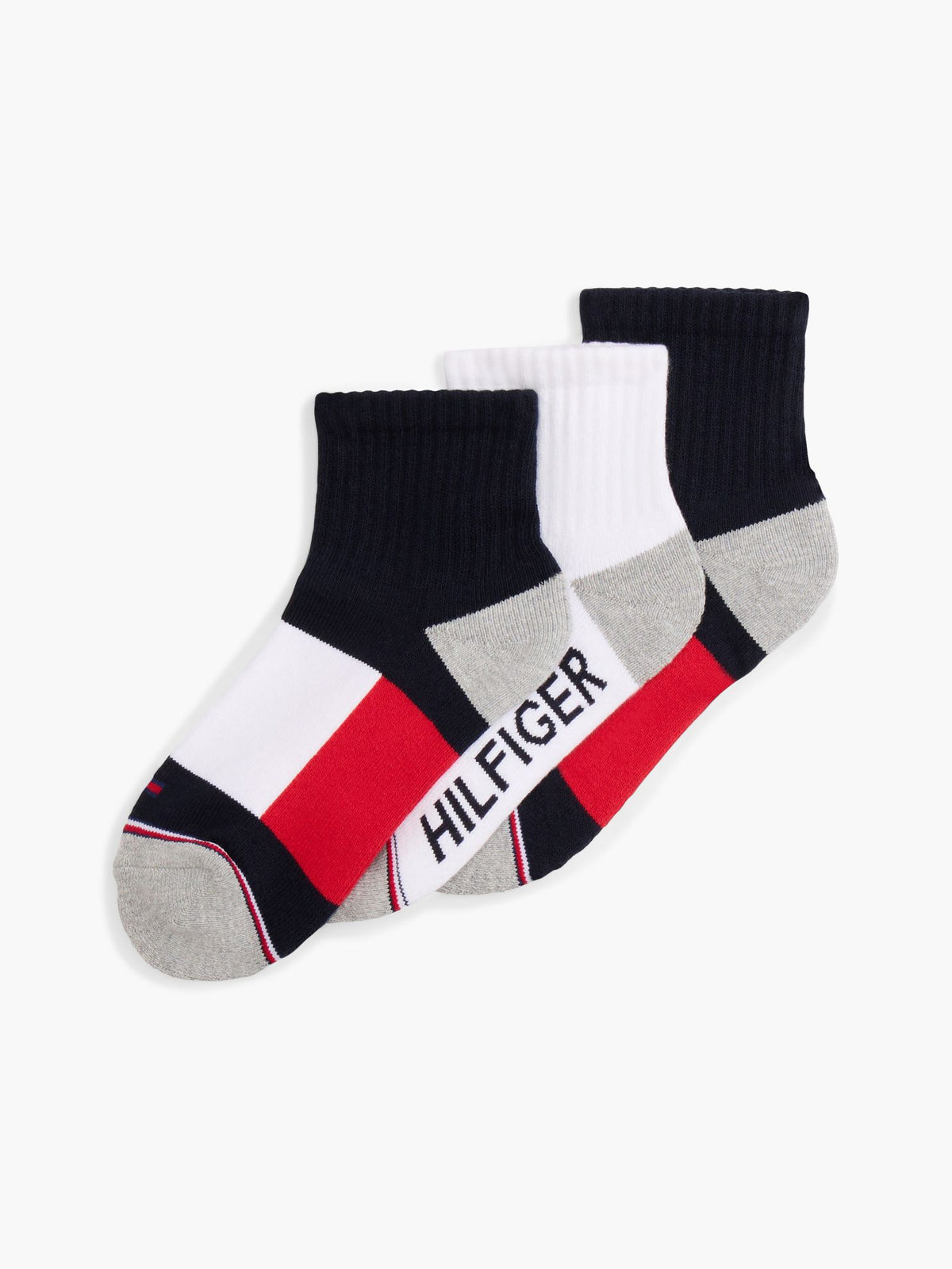 Tommy Hilfiger Kids' Quarter-Top Athletic Sock 3-Pack