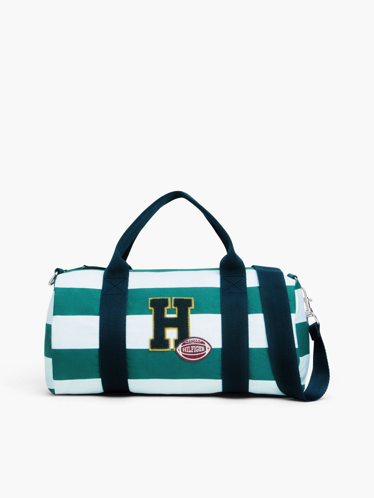 Tommy Hilfiger Kids' Football Logo Striped Duffel Bag