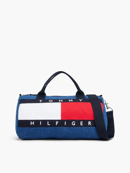 Tommy Hilfiger Kids' Flag Logo Denim Duffel Bag