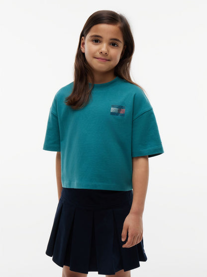 Tommy Hilfiger Kids' Tommy Logo Rhinestone Flag T-Shirt