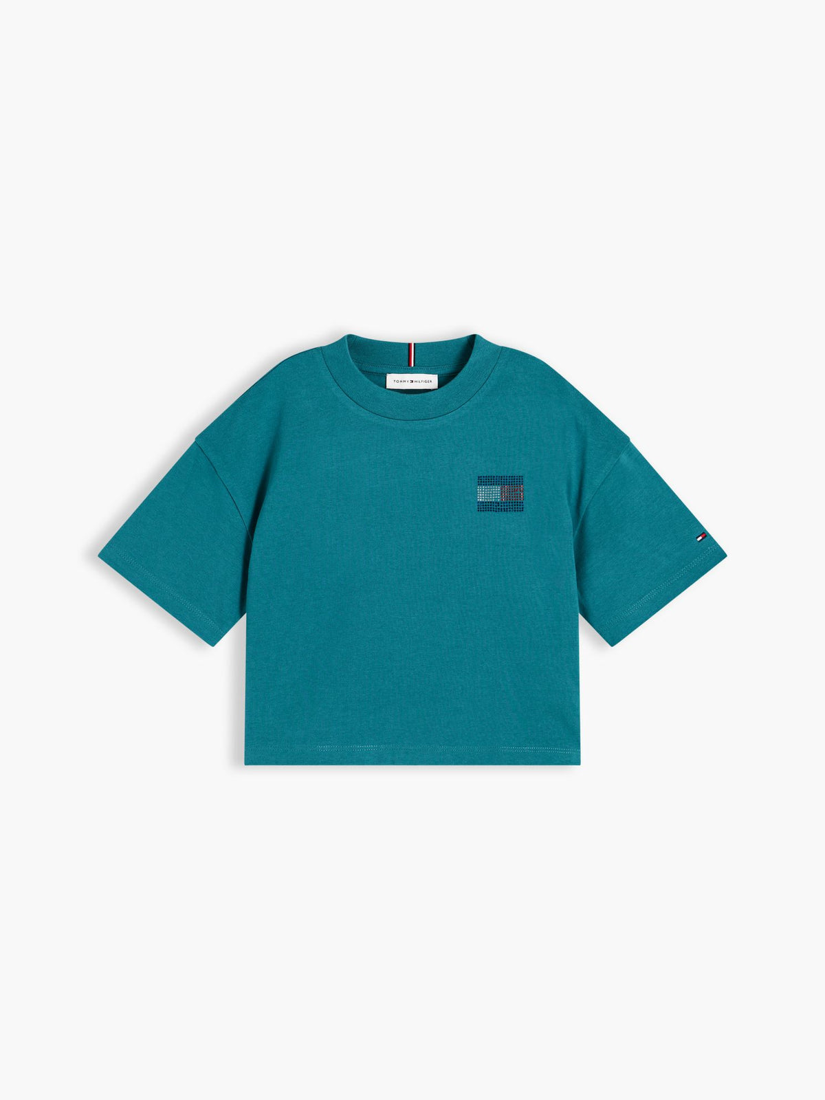 Tommy Hilfiger Kids' Tommy Logo Rhinestone Flag T-Shirt