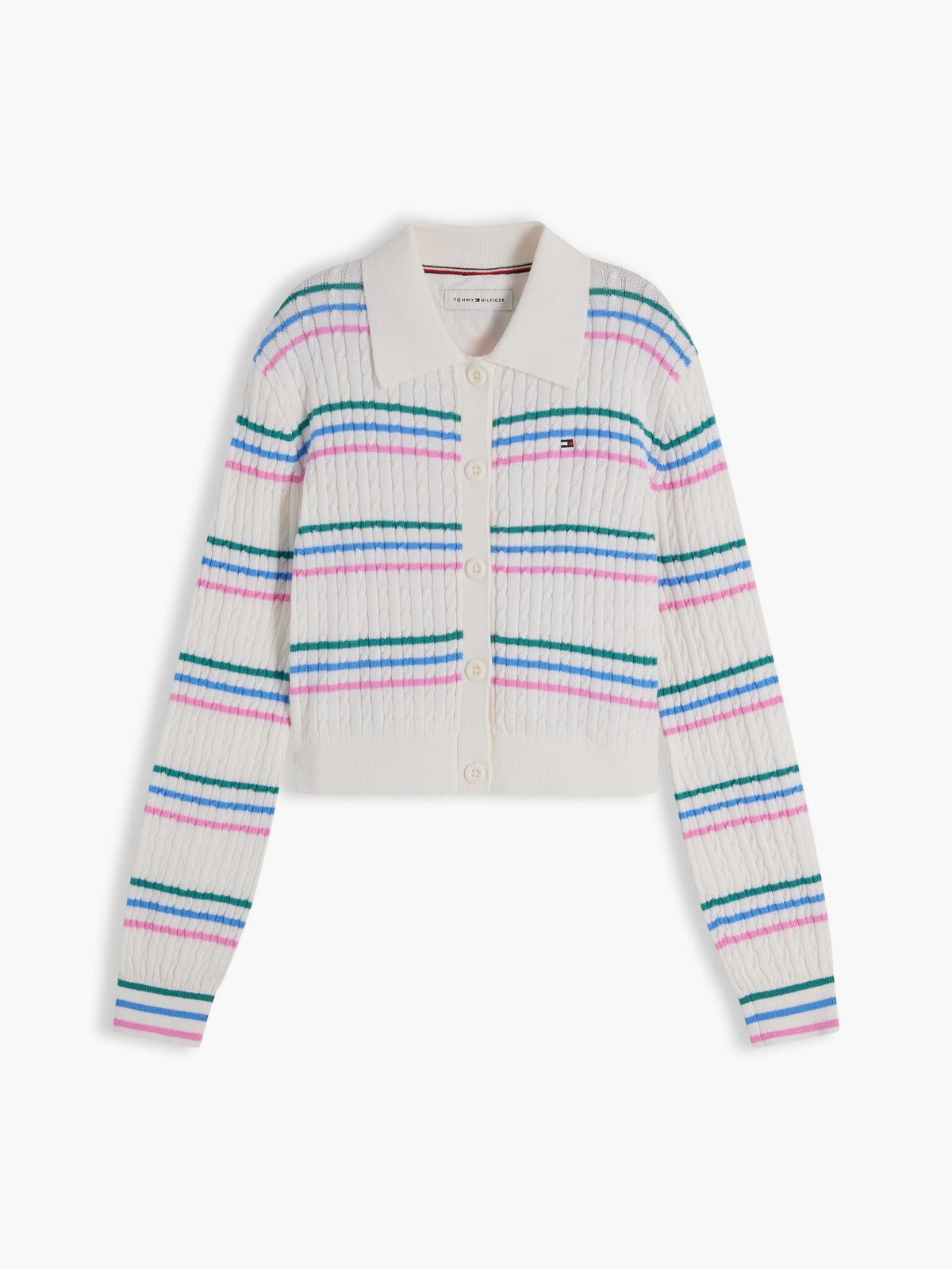 Tommy Hilfiger Kids' Cable Knit Polo Cardigan
