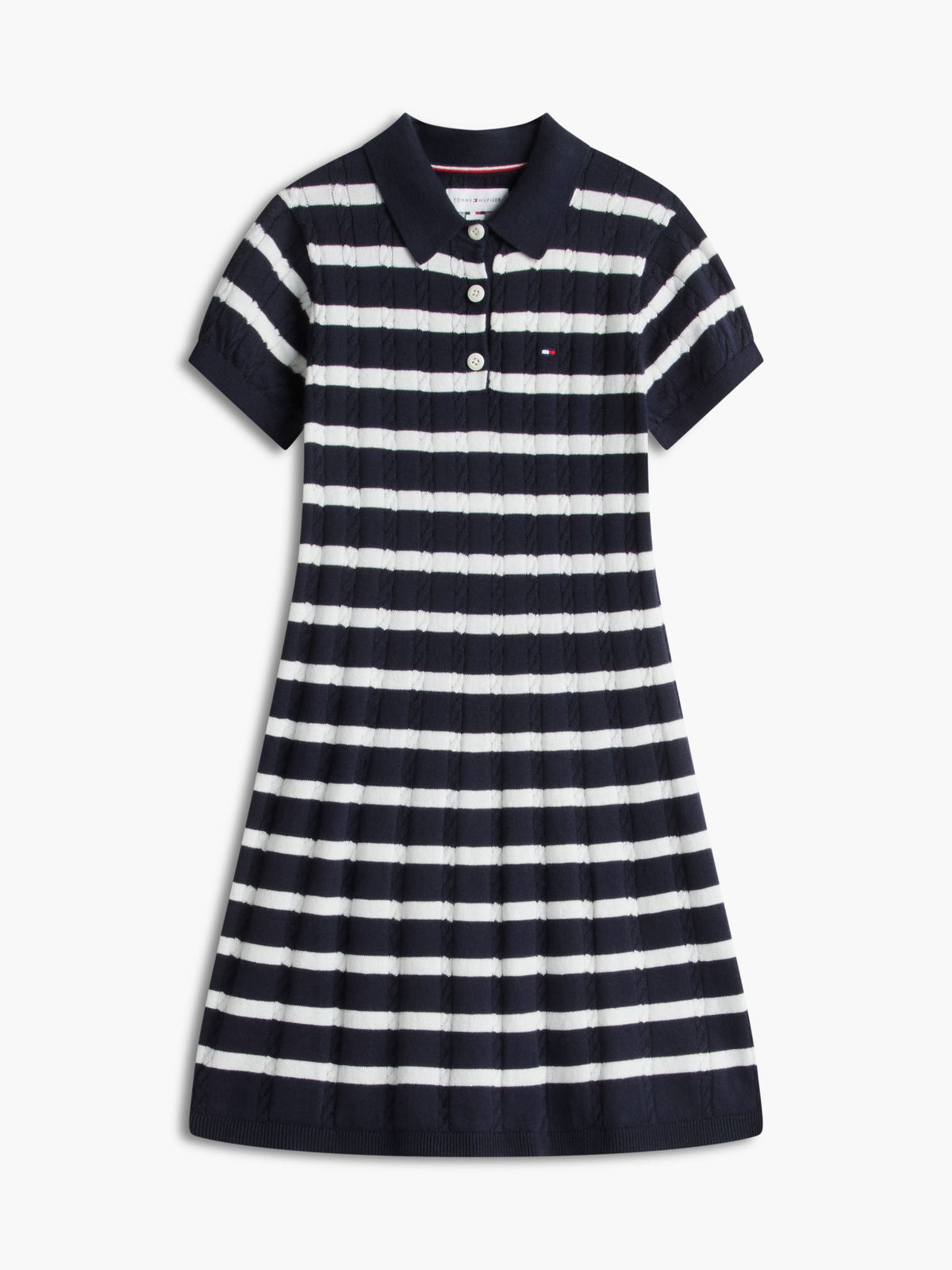 Tommy Hilfiger Kids' Stripe Cable Knit Polo Dress