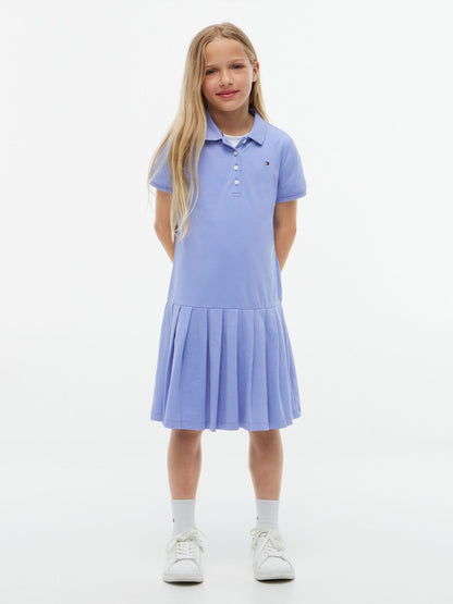 Tommy Hilfiger Kids' Pleated Stretch Polo Dress