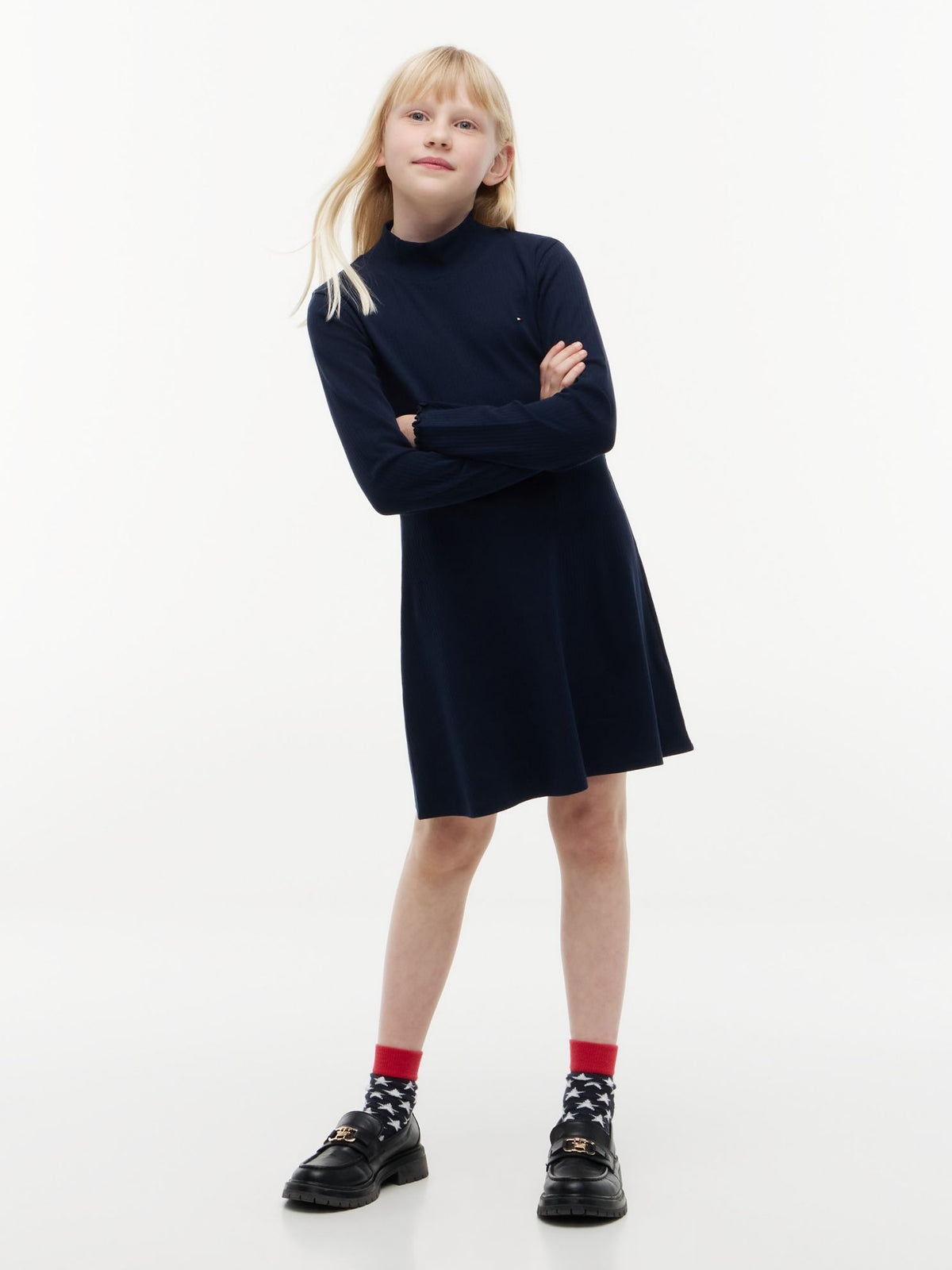 Tommy Hilfiger Kids' Stretchy Mockneck Skater Dress