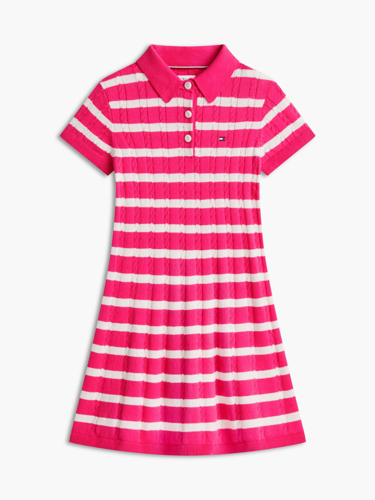 Tommy Hilfiger Kids' Stripe Cable Knit Polo Dress