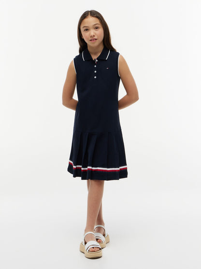 Tommy Hilfiger Kids' Sleeveless Pleated Polo Dress