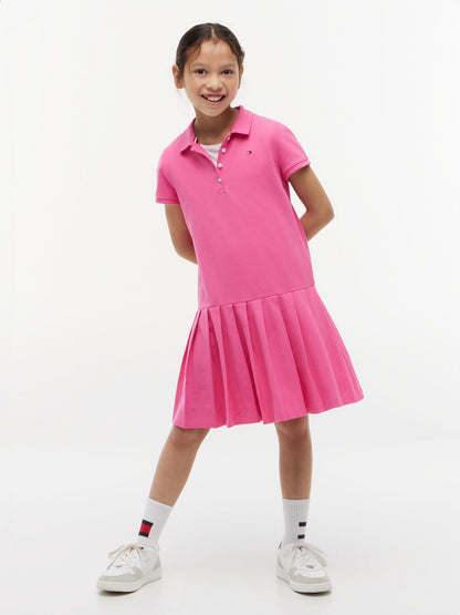 Tommy Hilfiger Kids' Pleated Stretch Polo Dress
