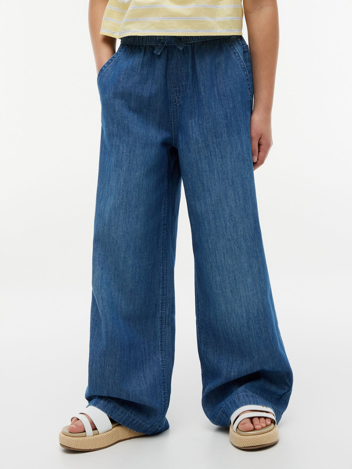 Tommy Hilfiger Kids' Chambray Wide Leg Pull-On Pant