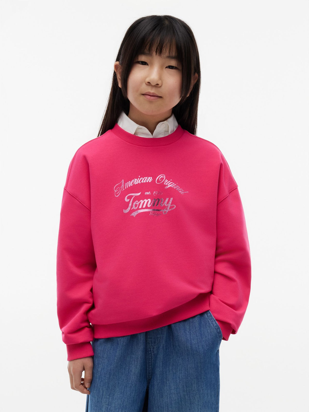 Tommy Hilfiger Kids' Foil Script Tommy Logo Sweatshirt