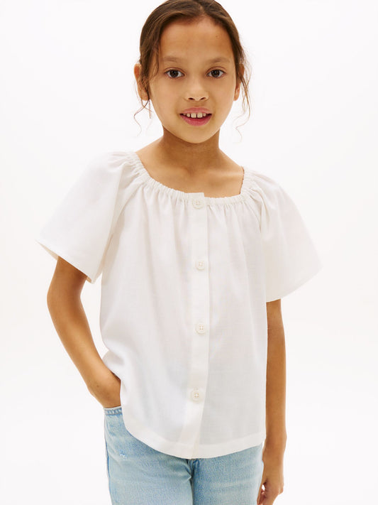 Tommy Hilfiger Kids' Puff-Sleeve Top