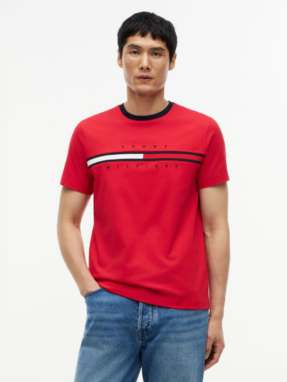 Tommy Hilfiger Embroidered Flag Logo T-Shirt
